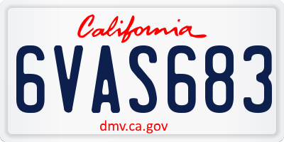 CA license plate 6VAS683