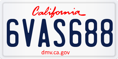 CA license plate 6VAS688
