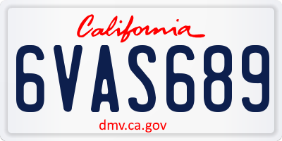 CA license plate 6VAS689
