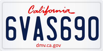 CA license plate 6VAS690
