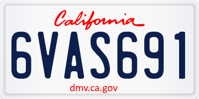 CA license plate 6VAS691