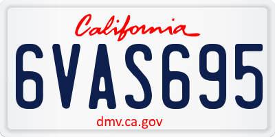 CA license plate 6VAS695