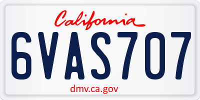 CA license plate 6VAS707