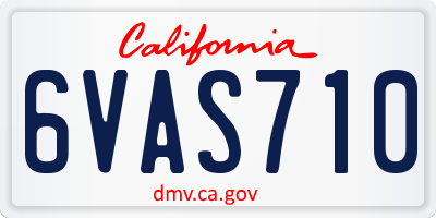 CA license plate 6VAS710