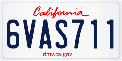 CA license plate 6VAS711