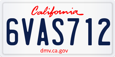 CA license plate 6VAS712