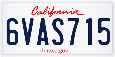 CA license plate 6VAS715