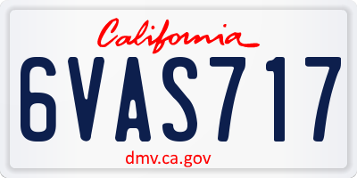 CA license plate 6VAS717