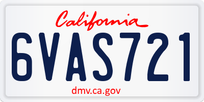 CA license plate 6VAS721