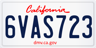 CA license plate 6VAS723