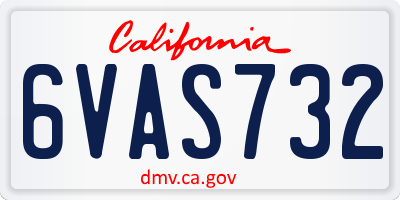 CA license plate 6VAS732