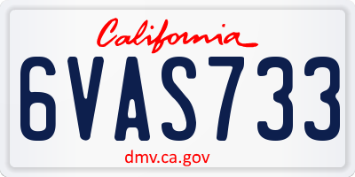 CA license plate 6VAS733