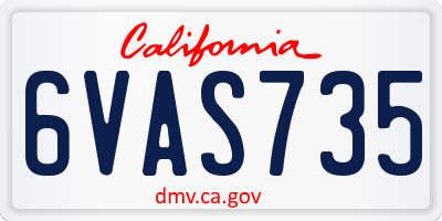 CA license plate 6VAS735