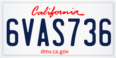 CA license plate 6VAS736