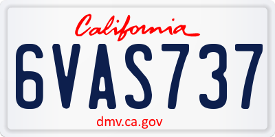 CA license plate 6VAS737