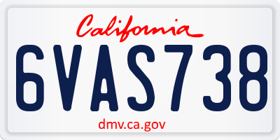CA license plate 6VAS738