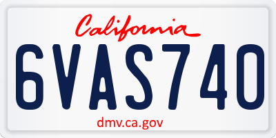 CA license plate 6VAS740