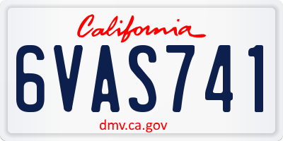 CA license plate 6VAS741