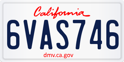 CA license plate 6VAS746