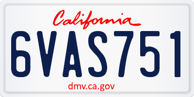 CA license plate 6VAS751