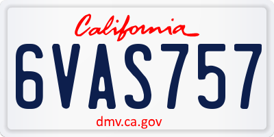 CA license plate 6VAS757