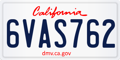 CA license plate 6VAS762