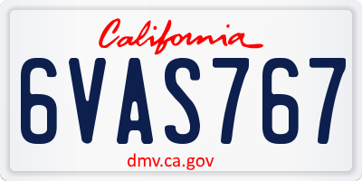 CA license plate 6VAS767