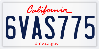CA license plate 6VAS775