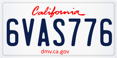 CA license plate 6VAS776