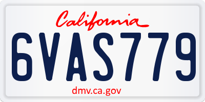 CA license plate 6VAS779
