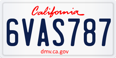 CA license plate 6VAS787