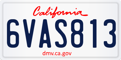 CA license plate 6VAS813