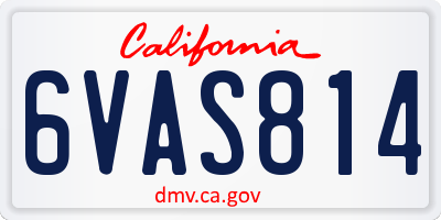 CA license plate 6VAS814