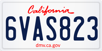 CA license plate 6VAS823
