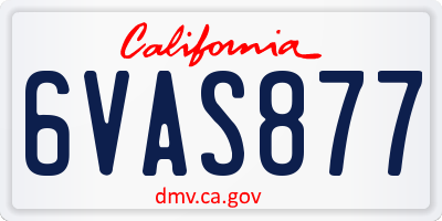 CA license plate 6VAS877