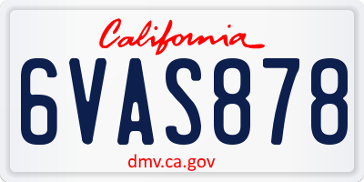 CA license plate 6VAS878