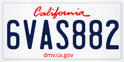 CA license plate 6VAS882