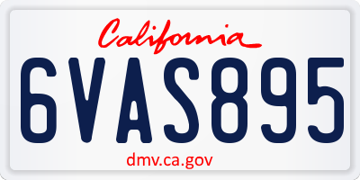 CA license plate 6VAS895