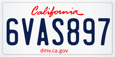 CA license plate 6VAS897