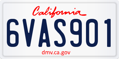 CA license plate 6VAS901