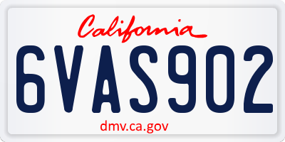 CA license plate 6VAS902