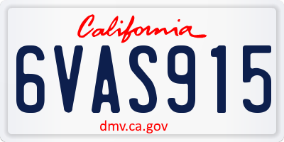 CA license plate 6VAS915