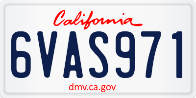 CA license plate 6VAS971