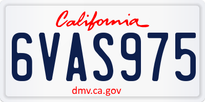 CA license plate 6VAS975