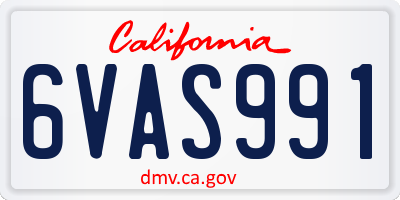 CA license plate 6VAS991