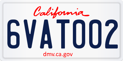 CA license plate 6VAT002