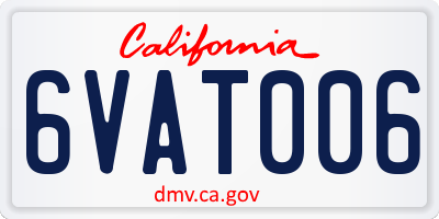 CA license plate 6VAT006