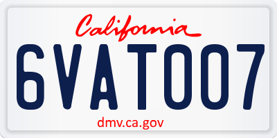 CA license plate 6VAT007