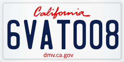 CA license plate 6VAT008