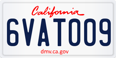 CA license plate 6VAT009